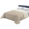 Tata Home Trapunta Invernale Tinta Unita Double Face Singola Imbottita 300 gr/mq Piumone Caldo Letto 1 Piazza 160x260 cm Made in Italy Bicolore Panna Tortora MOD. D