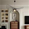 Ds UUby AIBAB Retro Lampada A Sospensione Vertigo Lampadario,fibra Di Vetro + Cappello Di Stoffa In Fibra Design Moderno Salotto Cucina Bagno Illuminazione Decorativa, E27 Black 100cm