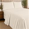 NARCISO - Set Lenzuola 1 Piazza e Mezza 3 Pezzi Tinta Unita Embossed, Completo Lenzuola Una Piazza e Mezza in Microfibra Traspirante ed Anallergica, Biancheria da Letto Made in Italy, Panna
