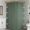 Momooda Tenda Da Doccia Antimuffa Magnetica in Tessuto Impermeabile con Ganci, Tenda da Doccia Pieghevole Lavabile per Vasca da Bagno, 230 g/m², Verde, 180x180cm