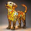 Generic Lampada a forma di bassotto Luce notturna in resina realizzata a mano con luce calda, decorazione da scrivania e comodino a tema animale per gli amanti dei cani, illuminazione artistica a tema canino(