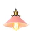 iDEGU Lampada a Sospensione Retrò 22cm Lampada da Soffitto Vintage in Metallo E27 Lampadario a Sospensione Moderno Stile Scandinavo Plafoniera per Soggiorno Cucina Camera Ristorante (Rosa)
