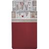 PENSIERI DELICATI Completo Letto Singolo 100% Cotone, Completo Lenzuola Singolo 90x200 Comprensivo di Lenzuolo Sotto, Lenzuolo Sopra e 1 Federa a Sacchetto, Made in Italy,Fantasia Shabby in Love Rosso