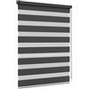 Jalousiescout Zebra Tenda a Rullo—Doppia Giorno e Notte klemmfix 90 x 230 cm Nero Traslucida per Porte e Finestre, 3 Montaggio con e senza Foratura per Tutte le Stanze