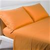 Caleffi - Completo Lenzuola A Tinta Unita Letto Matrimoniale Vari Colori (Arancio)