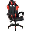IlGruppone Sedia Gaming Professionale Similpelle Reclinabile con Braccioli Poltrona Ufficio Regolabile in Altezza Pistone Gas,Cuscino Poggiatesta E Lombare Gamer -Rosso
