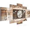 Runa Art Murali Da Parete Abstract Della Cucina 5 Pezzi Quadro Tela Non Tessuta Decorazione Soggiorno Caffè Brown Beige 038152a