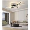 TUJJTU Moderne plafoniere a LED,lampada da soffitto dimmerabile per camera da letto nera da 3000-6000k,lampadario dorato per camera da letto con telecomando,plafoniere per sale da pranzo,cucine (Nero, 100cm)
