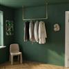 pamo Appendiabiti da Soffitto Industriale Dorato - Barra Appendiabiti da Parete 105x54 cm I Attaccapanni da Muro Sospeso in Tubi Metallo - Cabina Armadio Aperta Stile Loft - Fino a 25 kg