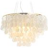 GJWB Lampadario creativo a conchiglia per soggiorno E27, lampada a sospensione moderna con conchiglie per tavolo da pranzo, fatta di centinaia di piastre in madreperla Lampada a sospensione a con