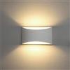Universo Applique da parete in gesso verniciabile doppia emissione di luce up/down attacco G9 lampada muro rettangolare moderno bianco minimal