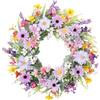 SZLIFE Ghirlanda Artificiale per Porta D'ingresso Da 50 Cm, Ghirlanda Primaverile in Plastica E Tessuto Di Seta, Corona Di Pasqua per Decorare Case, Ristoranti, Feste, Matrimoni, Uffici, Fattorie