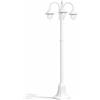 damastoreitalia Lampione da Giardino 3 Luci E27 IP54 in Alluminio Nero, Palo Esterno Classico con Diffusori in Policarbonato, Stile Vintage per Vialetto e Cortile (Bianco)