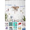 arteneur® - Cane che si tuffa - Tenda da doccia antimuffa, 180 x 200 cm, materiale riciclato Öko-Tex Standard 100, orlo pesante, oscurante, impermeabile, lavabile, con 12 anelli ed e-book, motivo
