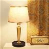Chao Zan Lampada da tavolo Moderno colore Oro, in Metallo Cucina (E27) in tessuto Paralume il giro tondo Creativa con interruttore Spine europee Lampada da scrivania Comodino Camera da Letto Soggiorno
