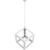 vetrine inrete Vetrineinrete® Lampadario da soffitto pendente a sospensione a forma di cubo 3d stile geometrico portalampada e27 per cucina soggiorno (Bianco) Z63