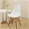 SUIOKPO Coprisedie con Schienale 1/2/4/6/8 Pezzi, Jacquard Fodere Coprisedia Elasticizzato Elegante Nordico Sedia Scandinave Fodere Coprisedia per Sedia Adatta per Casa,Hotel,Bianca,2 PCS