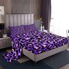 Loussiesd Lenzuolo con angoli leopardato viola con ghepardo di pelle set lenzuola di lusso splendido copripiumino con 1 lenzuolo con angoli + 2 federe matrimoniali