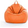 DOTBUY-SHOP Pouf Poltrona a Sacco Gigante,Colore Solido Bean Bag Bambini & Adulti (Senza Imbottitura), Morbido e Accogliente Puffo per Sedersi Poltrona da Lettura per Soggiorno (S,Arancione)