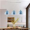Mengjay 3 Luci Lampade a sospensione Industriale,Vintage Metallo Lampadario a Sospensione E27 Lampada da soffitto,Lampadario Moderno per Sala da Pranzo Soggiorno Camera Cucina Bar (blu)