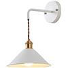 Mengjay E27 Lampada da parete Applique da parete vintage in metallo interna Luce da Muro rustica retrò interna in ferro per cucina, soppalco, ristorante, bar, camera da letto e decorazione sala (bianca)