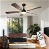 Aigostar Ventilatore da Soffitto con Luce e Telecomando Silenzioso 52'', 3000K/4000K/6000K Dimmerabile, 33W Motor DC Reversibile, 6 Velocità, Adatto per soggiorno, camera da letto, 2 pcs