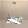 WJLL Plafoniera Aereo Moderna Lampada da soffitto Dimmerabile LED 34W forma di aeroplano Cartoon Luce Per Bambini Lampadario Acrilico Luci Illuminazione Ragazzi Ragazze Cameretta Soggiorno L55CM blue