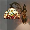 Mengjay Applique, lampada da parete con paralume vetro colorato e cornice in metallo, lampade da parete applique vintage per interni soggiorno corridoio scale corridoio