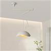 TCHAU Lampada a Sospensione con Illuminazione Regolabile 3 Modalità di Colore Lampadario Moderno Nordico con Braccio Oscillante con Paralume in Metallo ad Arco, Lampada a Sospensione a Cupola a LED da