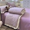 Odot Trapunta Piumino Estivo Reversibile, 4,5 Tog Cotone Trapuntino Copriletto Leggera Primaverile Coperta Trapuntatura Morbido per Letto Matrimoniale (Pois viola chiaro,200 * 230cm)