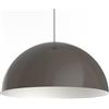 L+ Lampadario a Sospensione Bicolore Mezza Sfera in Metallo - Diametro 40cm - Made in Italy - Attacco E27 - Design Elegante per Cucina, Soggiorno e Sala da Pranzo (Tortora/Bianco)