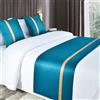 QRGMKL Runner da Letto Morbidi Come la Seta e Cuscini abbinati Sciarpa da Letto in Tinta Unita Corridore da Letto per Il Piede del Letto Copriletto a Contrasto di Colore-Blue||240X50cm for 1.8m Bed