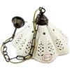 fd-bolletta arredamento e illuminazione Lampadario sospensione da soffitto per interno in ottone vintage,lampadari cucina con paralume ceramica bianco l1054 Misure:H 70cm,Ø paralume 31cm