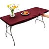 Morbuy Tovaglia Rettangolare con Bordo Elastico, Copritavolo Rettangolare con Elastico Tovaglie Esterno Antimacchia per Giardino, Picnic e Feste (183x76cm,Rosso borgogna)