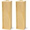 Sonliner Scatola di vino in legno fatta a mano con coperchio scorrevole - 36 x 11 x 10,5 cm - Confezione regalo sostenibile per bottiglie di vino, ideale per matrimoni, compleanni e occasioni speciali