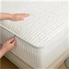 Yekuhe Trapuntato Coprimaterasso Matrimoniale 160x190 180x200 con Cerniera, Fodera Materasso Singolo Topper Lavabile Rivestimento(Bianco,160x190x20cm)