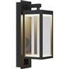Lucande Lampada da Parete Esterno con Altoparlante Bluetooth, Luce per Portico Porta Ingresso Lanterna Esterni Antiruggine in Vetro Trasparente Impermeabile Alluminio Nero