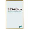 yd. Your Decoration - Cornice 33x48 cm - Oro - Cornice Decorativa Parete in Plastica con Vetro in acryl - Antiriflesso - 33x48 Cornice - Evry