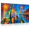 Panther Print Leonid Afremov - Dipinto a olio astratto su tela da parete per soggiorno, decorazione casa, Melody of the Night, 61x41 cm (24x16in)