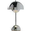 AoLa Lampada da tavolo fungo ricaricabile argento, lampada da tavolo senza fili dimmerabile con controllo touch ricaricabile tramite USB batteria 1200mAh lampada da comodino lampada a fungo