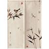 Hiseng Noren Tenda Giapponese della Porta Tappezzeria, Divisorio Stile Curtain Tapestry Cucina Ristorante Negozio Camera Doorway Corridoio Decorazione (Pittura libellula,65x90cm)