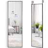 COSTWAY Specchio da Parete Lungo, Specchio a Figura Intera Appendere con Cornice in Lega di Alluminio e Ganci, Per Camera da Letto e Soggiorno, 120 x 37 cm (Nero)