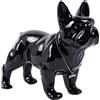 SHENGTIAN Statua di Bulldog in Posizione Eretta con Collana d'Argento - Scultura in Resina per Decorazione di Soggiorno, Camera da Letto, Bagno e Scrivania (Nero, L)