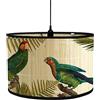 Morbuy Paralume a Tamburo Motivo Uccello Paralume Sostituibile per E27 Lampada da Tavolo, Lampadario, Lampada da Terra, Lampada Accessorio, Decorazioni per Casa Soggiorno (Pappagallo)