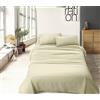 IlGruppone Set Lenzuola 100% Cotone Di Flanella Completo Letto Made In Italy Anti-Pilling Tinta Unita Lenzuolo Sopra Sotto Federe (Matrimoniale, Panna)