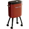 Baoblaze Pattumiera con Gambe, Coperchio ermetico, Piede Alto, Scorrevole per Aprire, Semplice e Stretto, Cestino per la Spazzatura per Camera da Letto, Rosso con Caster
