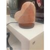 Generico Lampada di Sale Himalayano USB a Forma di Cuore, Luce LED Multicolore, Base in Legno