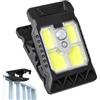 Sucritude Luci solaris Da Giardino Con Sensore Di Movimento Con Clip, Faretti solaris A Led Da Esterno Con Clip, Impermeabile, Luci Solare LED Esterna Con Pannello Giardino, Recinzione, Parete
