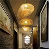 COCOL Lampada A Sospensione E27 Lampada da Soffitto Vintage Pendente in bambù LED Luce Tessuti Mano Luci Pendente Industriale Indoor Naturale Plafoniera Soggiorno Caffetteria Lampadari,80cm