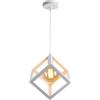 maolo Lampadario Sospeso Cubo Vintage E27 Struttura in Ferro Per Salotto E Camera Da Letto Design Retrò Industriale (Bianco)